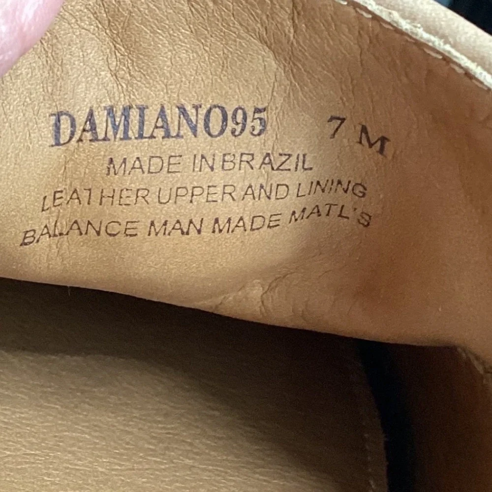 Donald Pliner Damiano Tan Woven Leather Driving Loafers Mens 7M Brazil DAMIANO95